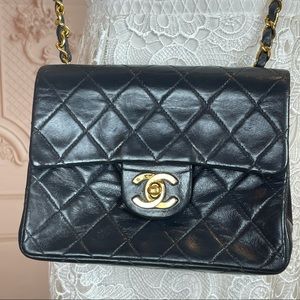 Vintage Classic mini square Chanel flap bag *painted*